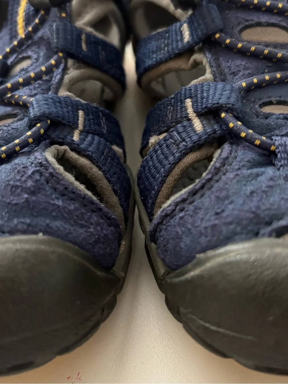 KEEN Kids Newport H2 Navy Blue Yellow Waterproof Sport Sandals Size 13
